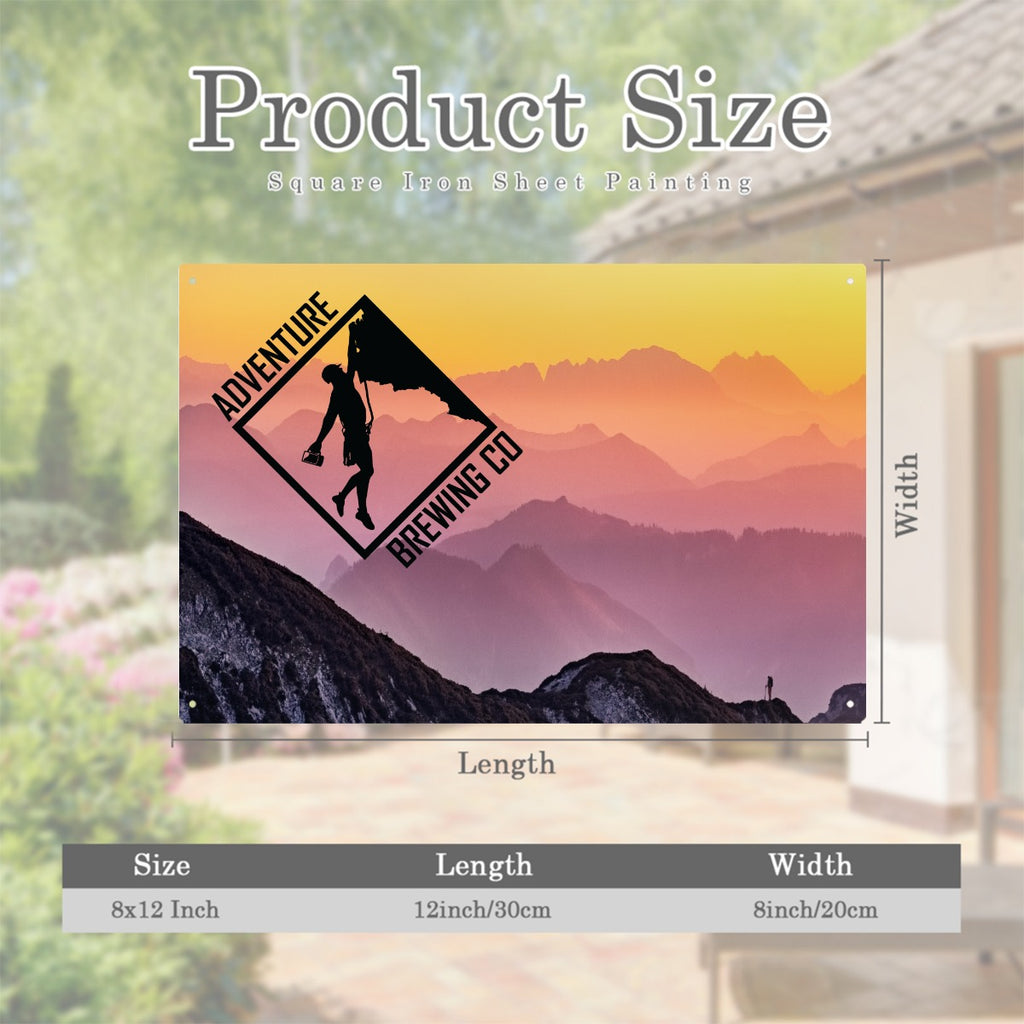 Adventure Brewing Mountain Metal Hanging Print