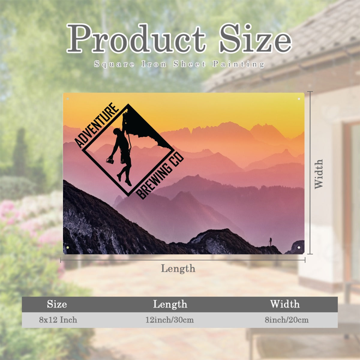 Adventure Brewing Mountain Metal Hanging Print